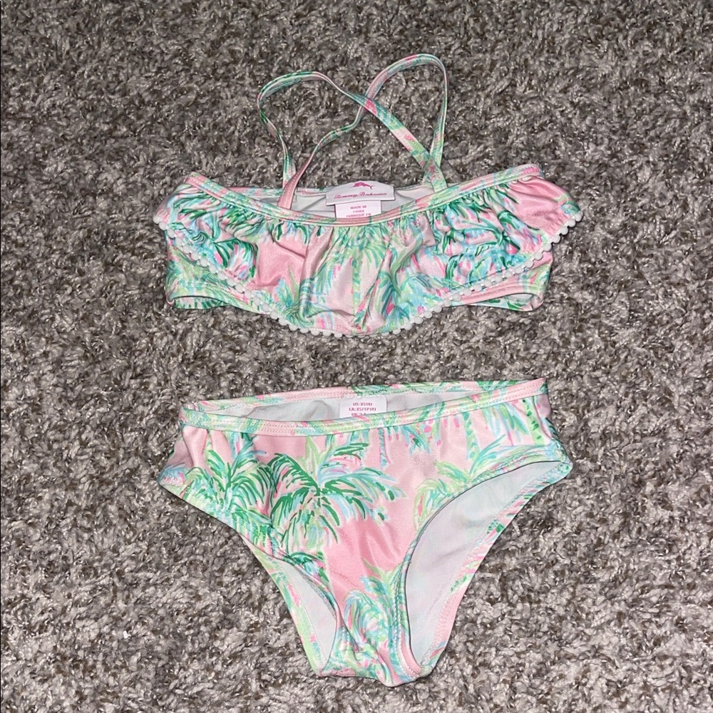 Tommy Bahama Pink and Green Kids Bikini